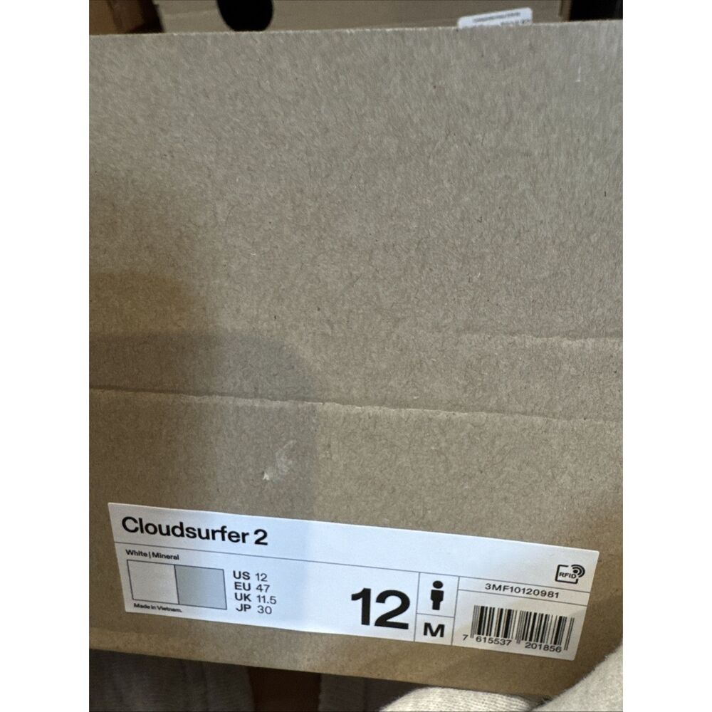 On Cloudsurfer 2 Running Sneaker White Mineral Gray Men’s Size 12 NWB No Lid - Picture 9 of 9